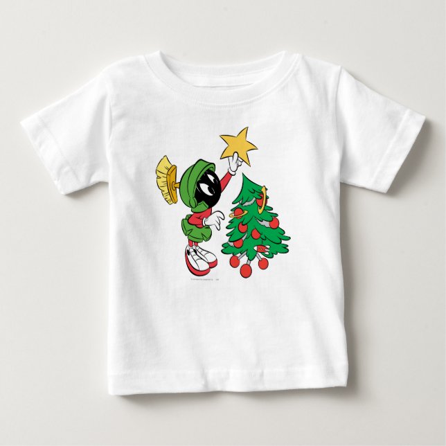 Camiseta Para Bebê MARVIN THE MARTIAN™ posta estrela na árvore (Frente)