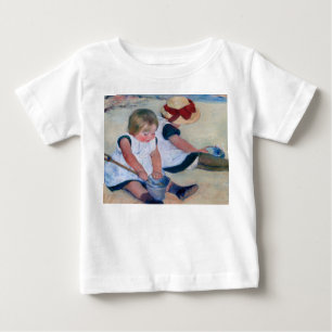 Camiseta Para Bebê Mary Cassatt Crianças Brincando na Praia 1884