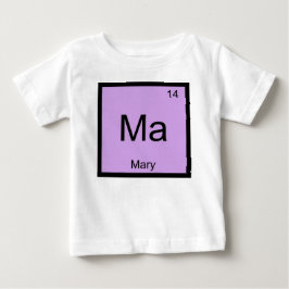 Camiseta Para Bebê Mary Name Chemistry Elemento Mesa Periódica