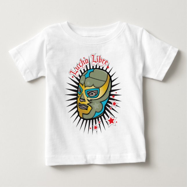 Camiseta Para Bebê Máscara mexicana da luta de Lucha Libre (Frente)