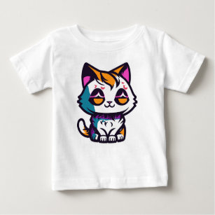 Camiseta Para Bebê Mascote Cóctil Logotipo Vetor Arte Flat DesignT-Sh