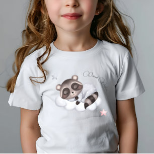 Camiseta Para Bebê Mascote de Guaxinim Menino Bebê Gentil