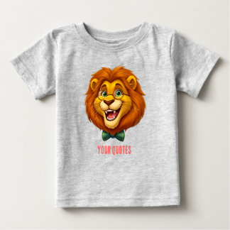 Camiseta Para Bebê Mascote de Leão Adorável com Gravata Borboleta par