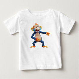 Camiseta Para Bebê Mascote de Macaco Apontando e Rindo