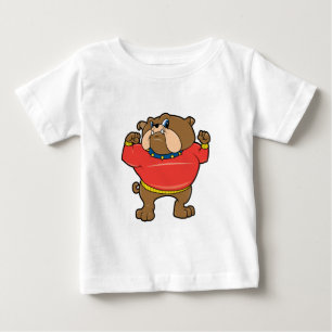 Camiseta Para Bebê Mascote do buldogue