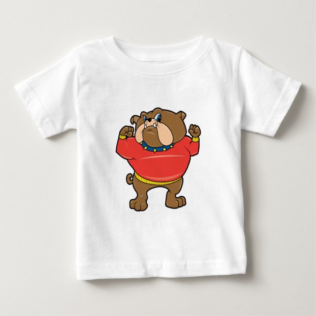 Camiseta Para Bebê Mascote do buldogue (Frente)