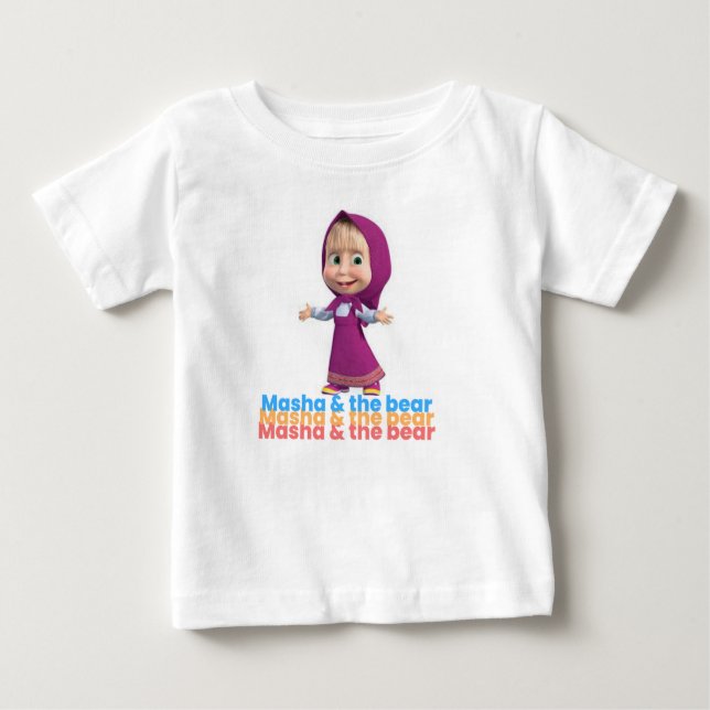 Camiseta Para Bebê Masha e o urso (Frente)