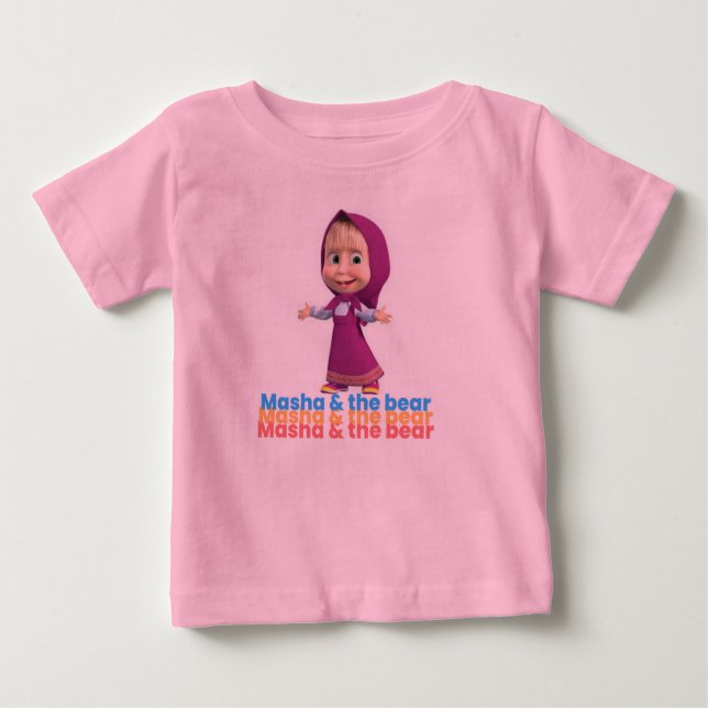 Camiseta Para Bebê Masha e o urso (Frente)