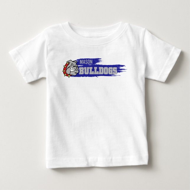 Camiseta Para Bebê Mason Bulldog #6 (Frente)