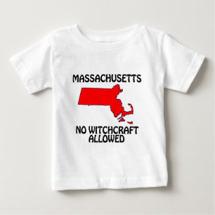 Camiseta Para Bebê Massachusetts - Bruxaria Não Permitida