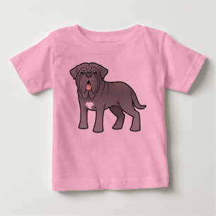 Camiseta Para Bebê Mastiff napolitana dos desenhos animados