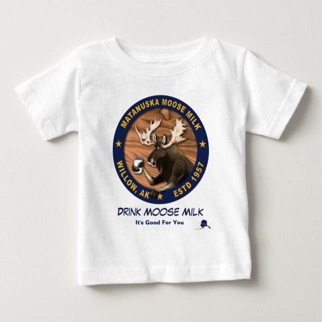 Camiseta Para Bebê Matanuska Moose Milk (Frente)