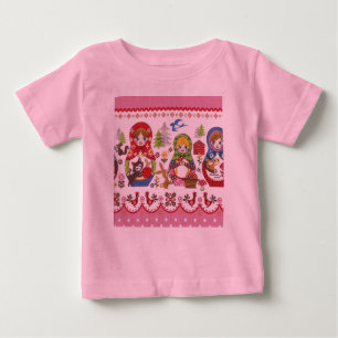 Camiseta Para Bebê Matryoshka