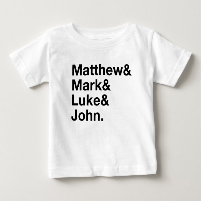 Camiseta Para Bebê Matthew & marca & Luke & John (Frente)