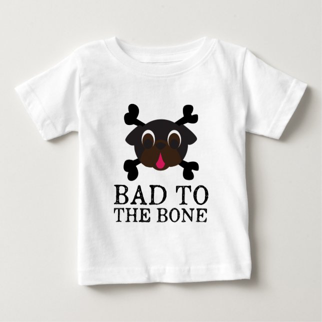 Camiseta Para Bebê Mau Para O Burro Negro Com Tutu (Frente)