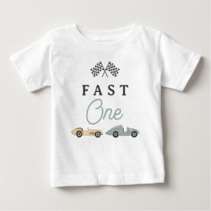 Camiseta Para Bebê MAVERICK Vintage Race Car Fast One primeiro aniver