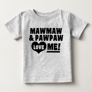 Camiseta Para Bebê MawMaw e o PawPaw amam-me