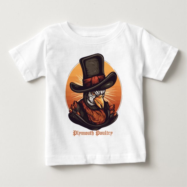 Camiseta Para Bebê Mayflower Gobbler (Frente)