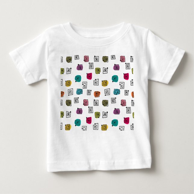 Camiseta Para Bebê Mazes Coloridos (Frente)