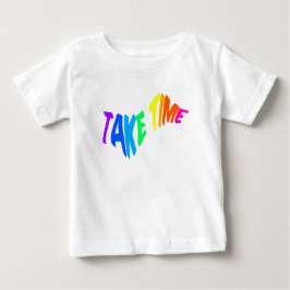 Camiseta Para Bebê Mazipoodles Tome Tempo 2 - Onda Arco-Íris