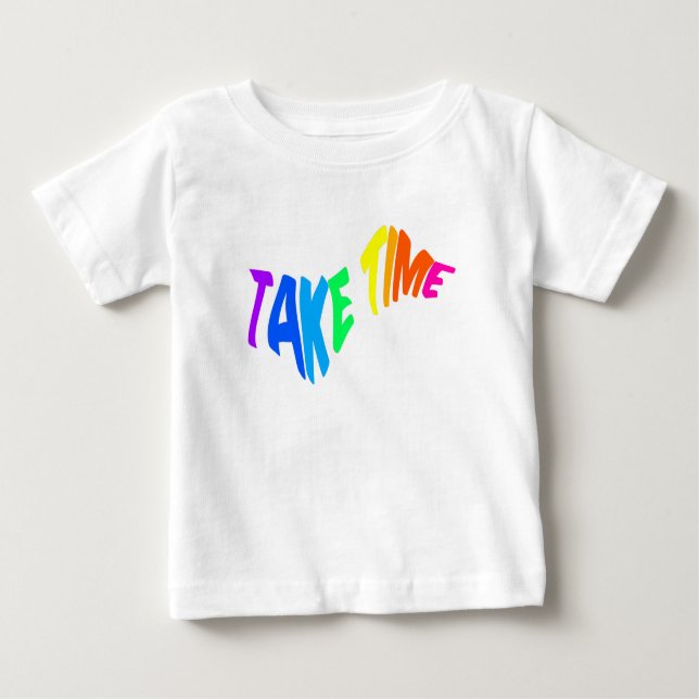 Camiseta Para Bebê Mazipoodles Tome Tempo 2 - Onda Arco-Íris (Frente)
