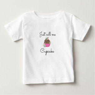 Camiseta Para Bebê Me Chame de Cupcake