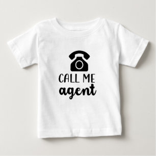 Camiseta Para Bebê Me Chame Design Retro Agente