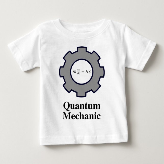 Camiseta Para Bebê mecânico de quantum, equação de Schrodinger (Frente)