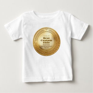Camiseta Para Bebê Medal Personalizado 3D Realista Folha Dourada Edit