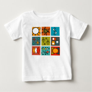 Camiseta Para Bebê Médio-século Moderno Smorgasbord