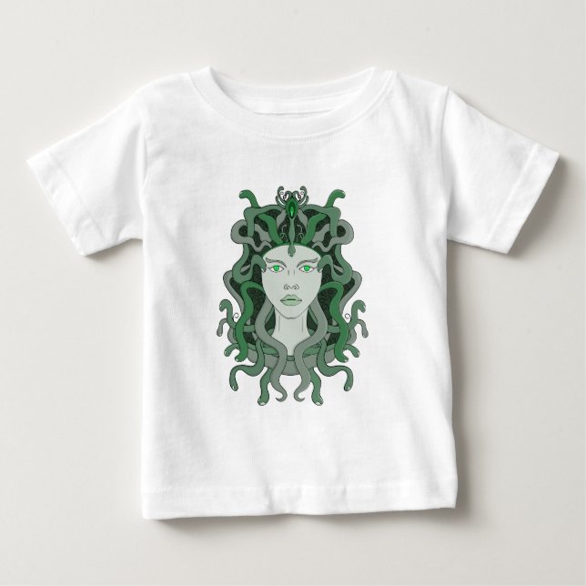 Camiseta Para Bebê Medusa Gorgo Cobra Monstro Gorgoneana Mitologia Gr (Frente)