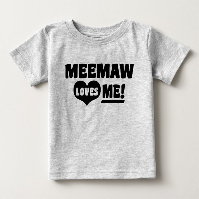 Camiseta Para Bebê MeeMaw me ama (Frente)