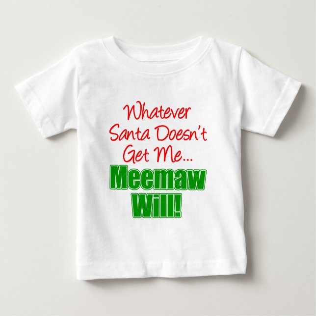 Camiseta Para Bebê Meemaw Melhor Que Papais noeis (Frente)