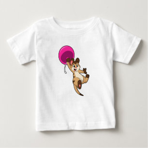 Camiseta Para Bebê Meerkat com Balão