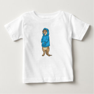 Camiseta Para Bebê Meerkat com Hoodie