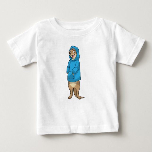 Camiseta Para Bebê Meerkat com Hoodie (Frente)