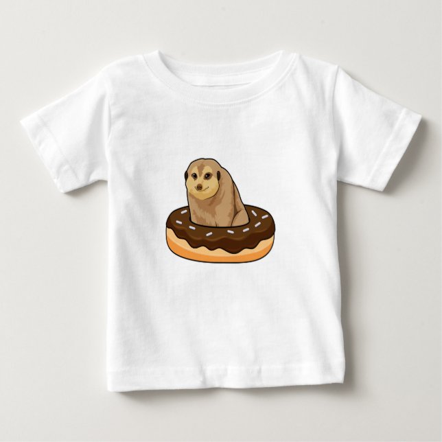 Camiseta Para Bebê Meerkat com Rosquinha (Frente)