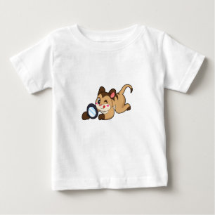 Camiseta Para Bebê Meerkat com vidro de aumento