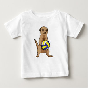 Camiseta Para Bebê Meerkat com voleibol