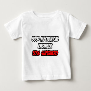 Camiseta Para Bebê Meia Engenheiro Mecânico... meio super-herói