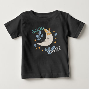 Camiseta Para Bebê Meia lua bonita Boa Noite