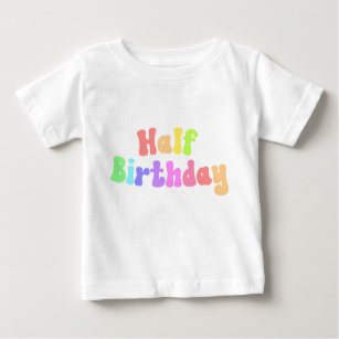 Camiseta Para Bebê Meio Aniversário 1/2 Aniversário Marco de 70