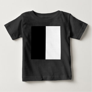 Camiseta Para Bebê meio branco meio preto, meio preto meio branco
