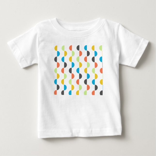 Camiseta Para Bebê Meio Círculos Modernos do século médio (Frente)