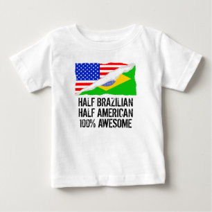 Camiseta Para Bebê Meio impressionante americano parcialmente