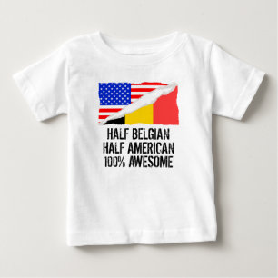 Camiseta Para Bebê Meio meio impressionante americano belga
