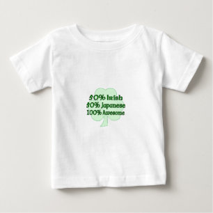 Camiseta Para Bebê Meio meio japonês irlandês totalmente