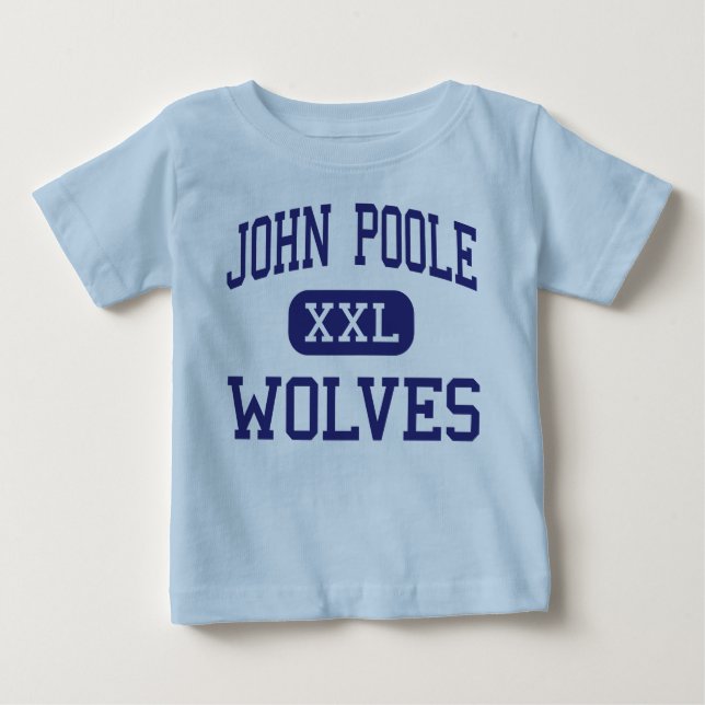 Camiseta Para Bebê Meio Poolesville dos lobos de John Poole (Frente)
