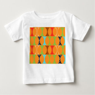 Camiseta Para Bebê Meio século Moderno Padrão Laranja Bebê T-Shirt