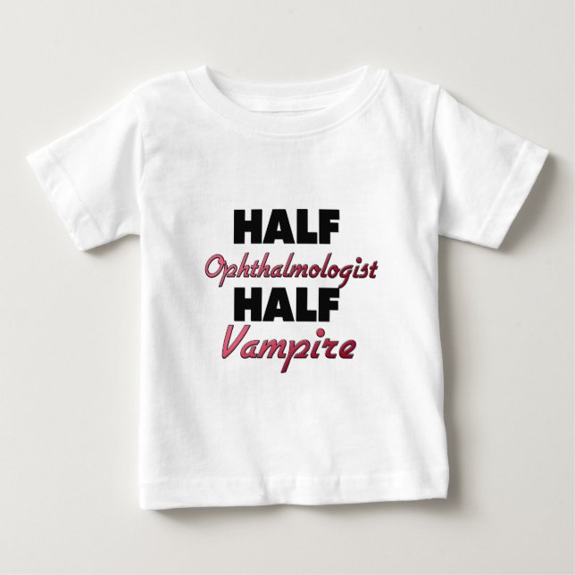 Camiseta Para Bebê Meio vampiro do meio oftalmologista (Frente)